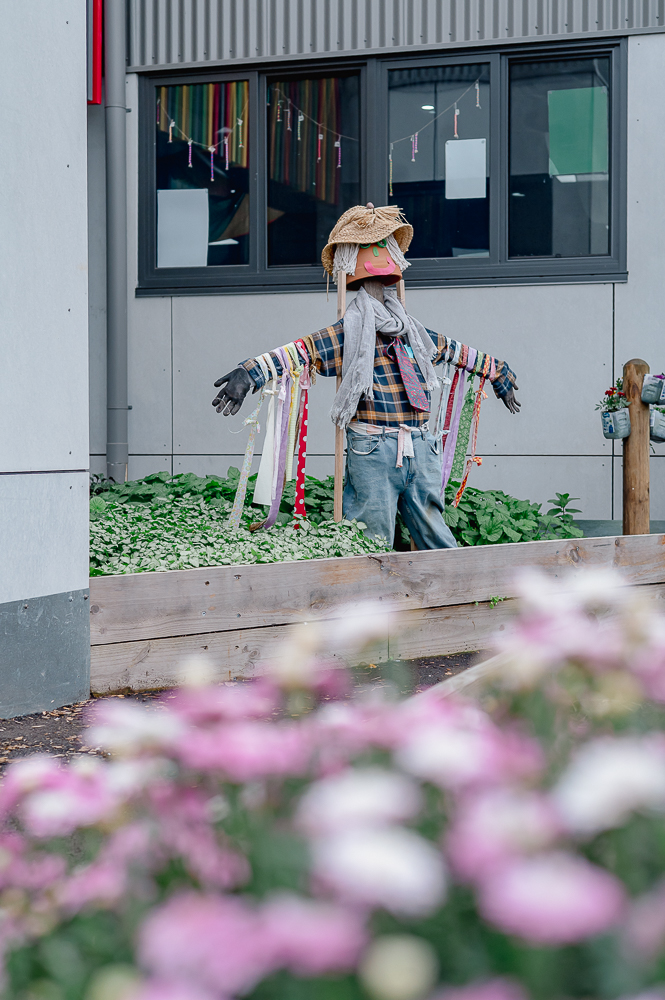 scarecrow in kindergarten garden